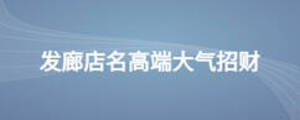 發廊店名高端大氣招財