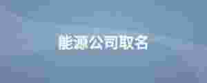 能源公司取名