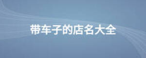 帶車子的店名大全
