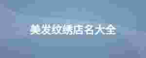 美發(fā)紋繡店名大全