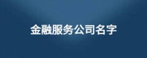 金融服務公司名字