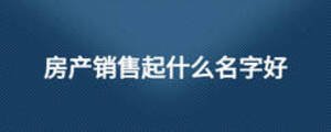房產銷售起什么名字好