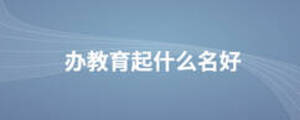 辦教育起什么名好