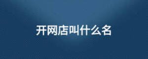 開網店叫什么名
