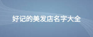 好記的美發(fā)店名字大全