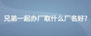 兄弟一起辦廠取什么廠名好?