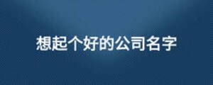 想起個好的公司名字