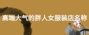 高端大氣的胖人女服裝店名稱