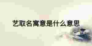 藝取名寓意是什么意思