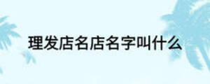 理發店名店名字叫什么