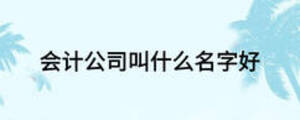 會計公司叫什么名字好