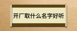 開廠取什么名字好聽