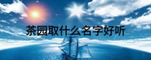 茶園取什么名字好聽