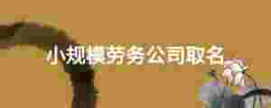 小規模勞務公司取名