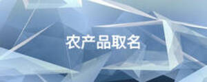 農(nóng)產(chǎn)品取名