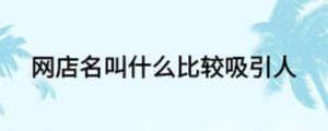 網店名叫什么比較吸引人