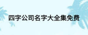 四字公司名字大全集免費(fèi)