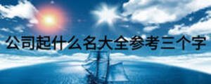 公司起什么名大全參考三個字