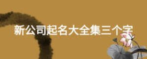 新公司起名大全集三個字