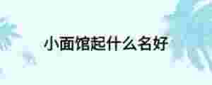 小面館起什么名好