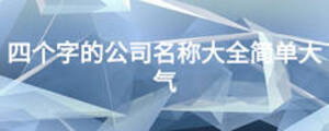 四個字的公司名稱大全簡單大氣