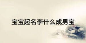 寶寶起名李什么成男寶