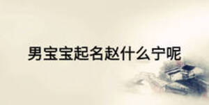男寶寶起名趙什么寧呢