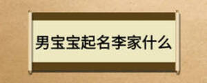 男寶寶起名李家什么