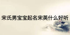 宋氏男寶寶起名宋英什么好聽