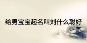 給男寶寶起名叫劉什么聰好