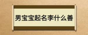 男寶寶起名李什么善
