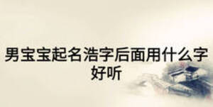 男寶寶起名浩字后面用什么字好聽(tīng)