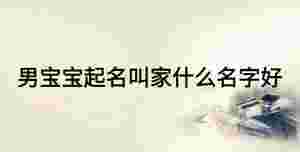 男寶寶起名叫家什么名字好