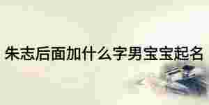 朱志后面加什么字男寶寶起名