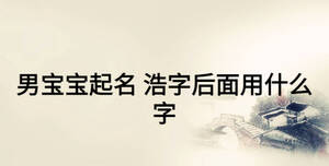 男寶寶起名 浩字后面用什么字