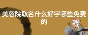 美容院取名什么好字哪些免費的