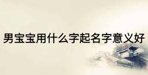男寶寶用什么字起名字意義好