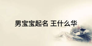 男寶寶起名 王什么華