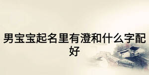 男寶寶起名里有澄和什么字配好
