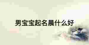 男寶寶起名晨什么好