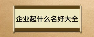 企業(yè)起什么名好大全