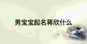 男寶寶起名蔣欣什么