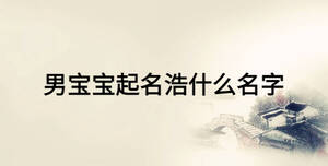 男寶寶起名浩什么名字