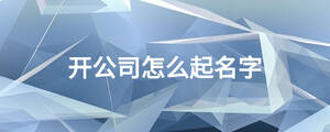 開公司怎么起名字