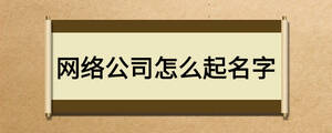 網(wǎng)絡(luò)公司怎么起名字