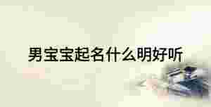 男寶寶起名什么明好聽