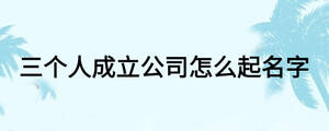 三個(gè)人成立公司怎么起名字