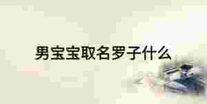 男寶寶取名羅子什么