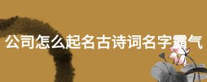 公司怎么起名古詩詞名字霸氣