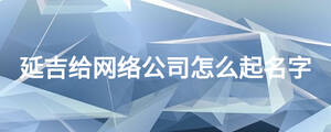 延吉給網絡公司怎么起名字
